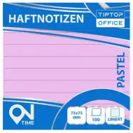 Spirit: Vonalas pasztell rózsaszín 100 lapos öntapadós jegyzettömb 75x75mm