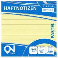 Spirit: Vonalas pasztell sárga 100 lapos öntapadós jegyzettömb 75x75mm