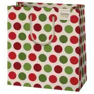 Pöttyös mintás közepes méretű prémium ajándéktáska 18x23x10cm-es