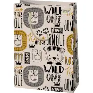 Green Grass Oroszlán mintás nagy méretű prémium ajándéktáska 26x14x33cm