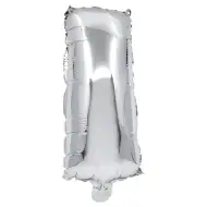 Betű formájú fólia lufi ezüst színben – I betű 32cm