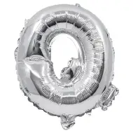 Betű formájú fólia lufi ezüst színben – Q betű 32cm