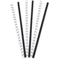 Fekete-fehér 50db-os papír szívószál szett