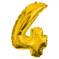 Számos fólia lufi arany színben – 4-es szám 32cm