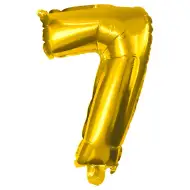 Számos fólia lufi arany színben – 7-es szám 32cm