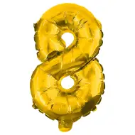 Számos fólia lufi arany színben – 8-as szám 32cm