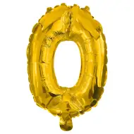 Számos fólia lufi arany színben – 0-ás szám 86cm