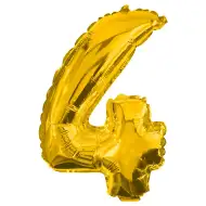 Számos fólia lufi arany színben – 4-es szám 86cm