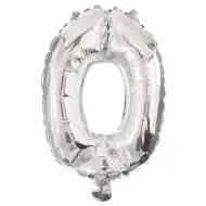 Számos fólia lufi ezüst színben – 0-ás szám 86cm