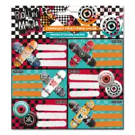 Ars Una: Rollin Mania görkorcsolya mintás csomagolt füzetcímke 3x6db-os