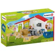 Schleich: Farm World - Állatorvosi rendelő csikóval és háziállatokkal szett (42502)