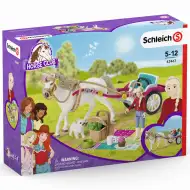Schleich: Horse Club - Kocsi lovasbemutatóhoz piknikkel játékszett (42467)