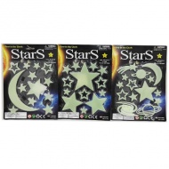 Sötétben világító hold és csillagok háromféle változatban 1db