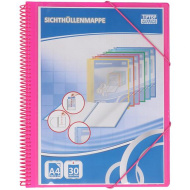 Spirit: Spirálos pink bemutató mappa 30 zsebes A/4-es méret