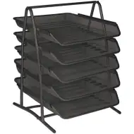 Spirit: Fémhálós 5 emeletes kihúzható irattálca fekete színben