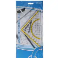 Spirit: Háromszög alakú áttetsző derékszög vonalzó szögmérővel 22cm-es