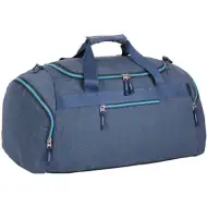 Spirit: Sötétkék sporttáska neonkék cipzárral 55x31x41cm