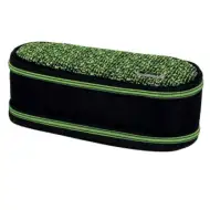 Spirit: My Bag fekete és zöld két rekeszes ovális tolltartó