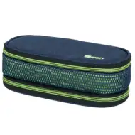 Spirit: My Bag neonzöld és kék két rekeszes ovális tolltartó