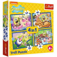 Spongyabob 4 az 1-ben 35-48-54-70db-os puzzle - Trefl