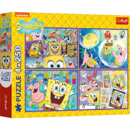 Spongyabob különös világa 4x250db-os puzzle - Trefl
