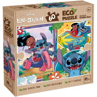 Stitch 2 az 1-ben 60db-os Eco puzzle és színező 70x50cm - Lisciani