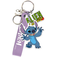 Luna: Disney Stitch kulcstartó karabinerrel és figurás díszítéssel