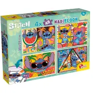 Disney Stitch 2 az 1-ben maxi 4x48db-os puzzle és színező 35x25cm - Lisciani