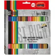 St.Right Kétvégű színes ceruza 24db-os szett hegyezővel