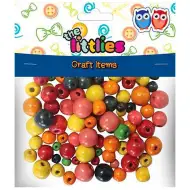 Színes fa gyöngyszett több méretben 150db