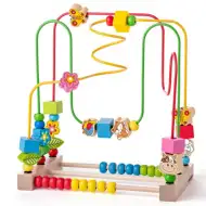 Színes golyóvezető labirintus abakusszal - Woodyland