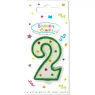 Szülinapi pöttyös gyertya 2-es szám