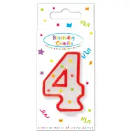 Szülinapi pöttyös gyertya 4-es szám