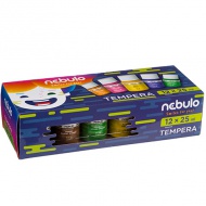 Nebulo: Színes tempera készlet 25ml-es tégelyben 12db-os szett