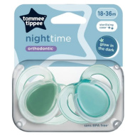 Tommee Tippee: Night Time 2 db-os fluoreszkáló ortodontikus cumi szett több változatban (18-36 hó)