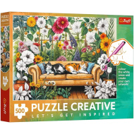 Cicák a virágos kertben – 500 db-os Creative puzzle – Trefl
