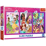 Disney hercegnő barátok 3x80db-os puzzle - Trefl
