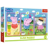Peppa malac a barátság ereje 3x50db-os puzzle - Trefl