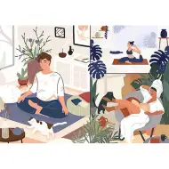 Yoga, Cats, Coffee Szellemi béke 1000 db-os UFT puzzle - Trefl