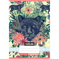 Nebulo: Tűzött fekete párduc mintás kockás füzet 27-32 A/5