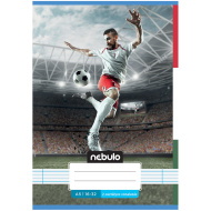 Nebulo: Tűzött 2. osztályos labdarúgó mintás vonalas füzet 16-32 A/5