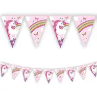Szivárványos unikornis party zászlófüzér