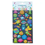 The Littlies: Űrhajó mintás 3D pufi matrica szett 10x22cm-es íven