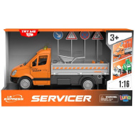Luna: Servicer útkarbantartó teherautó fénnyel, hanggal és közlekedési táblákkal 1/16