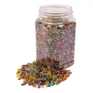 PlayBox: Átlátszó színes üveggyöngy szett 4mm 500gr