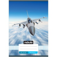 Nebulo: Tűzött vadászgép mintás kockás füzet 27-32 A/5