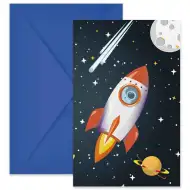 Űrkaland party meghívó borítékkal 6db-os szett
