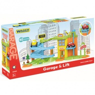 Spirál pálya garázzsal és lifttel 40db-os játékszett - Wader
