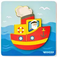Fa hajós 5db-os baba puzzle - Woodyland