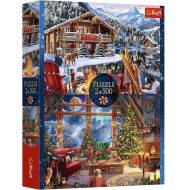 Karácsony a hegyekben 2x500db-os puzzle - Trefl